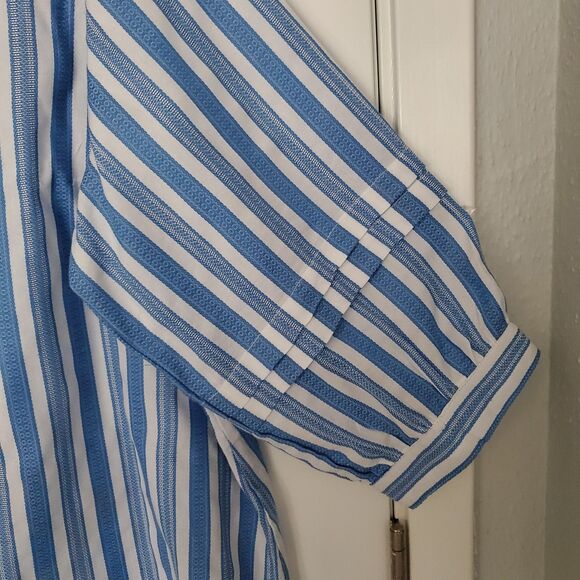 Ruby Rd 2X Plus Boho Striped Embroidered V-Neck Tunic Top Coastal Grandmother - Picture 5 of 9